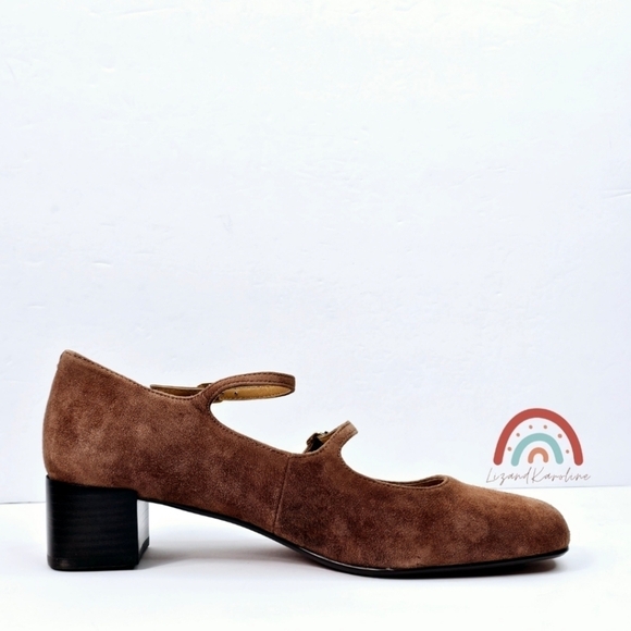 New! Madewell The Nettie Heeled Mary Jane in Soft Mahogany Leather Suede - Picture 6 of 16